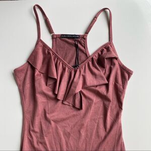 Harlowe & Graham | Mulberry Ruffle Bodysuit | NWT